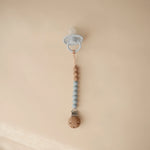 Mushie Silicone Pacifier Clip Eva with Faux Wood Clasp and Colorful Beads - Baby & Toddler > Baby Health > Pacifier Clips & Holders Pacifier Clip