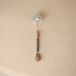 Mushie Silicone Pacifier Clip Eva with Faux Wood Clasp and Colorful Beads - Baby & Toddler > Baby Health > Pacifier Clips & Holders Pacifier Clip