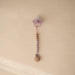 Mushie Silicone Pacifier Clip Eva with Faux Wood Clasp and Colorful Beads - Baby & Toddler > Baby Health > Pacifier Clips & Holders Pacifier Clip