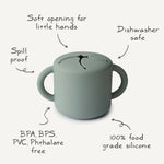 Mushie Silicone Snack Cup with Easy Grip Handles Spill Proof Design for Toddlers - Baby & Toddler > Nursing & Feeding > Feeding Essentials > Feeding Bowls Snack Cup