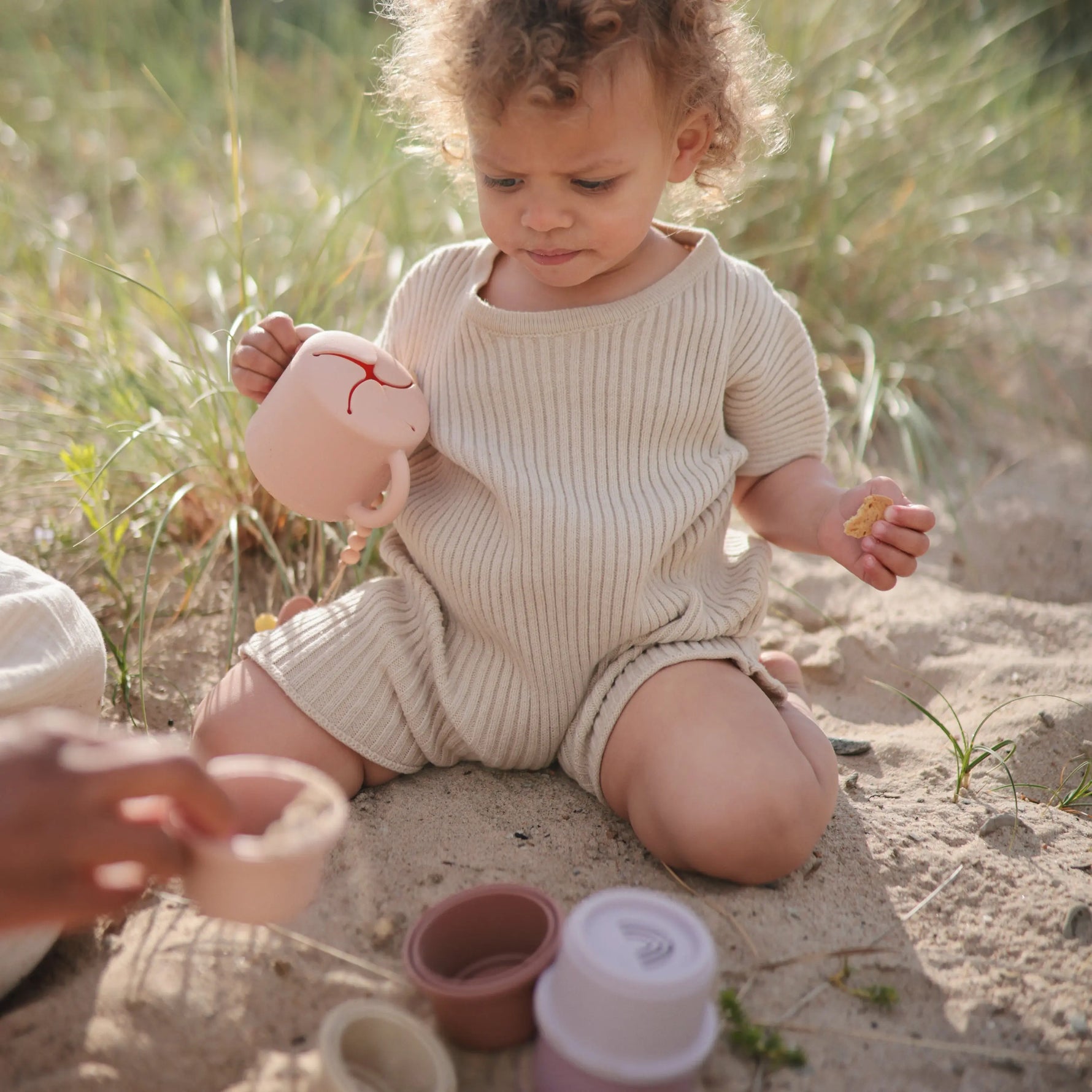 Mushie Silicone Snack Cup with Easy Grip Handles Spill Proof Design for Toddlers - Baby & Toddler > Nursing & Feeding > Feeding Essentials > Feeding Bowls Snack Cup