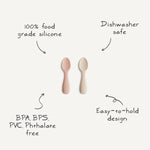 Mushie Silicone Toddler Starter Spoons Non Toxic Food Grade Gentle on Gums Easy Grip Handle - Home & Garden > Kitchen & Dining > Tableware > Flatware > Spoons silicone tableware