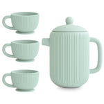 Mushie Silicone Tea Play Set for Kids with Teapot and Three Tea Cups - Toys & Games > Toys > Pretend Play > Toy Kitchens & Play Food > Toy Tableware Silicone Tea Play Set