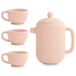 Mushie Silicone Tea Play Set for Kids with Teapot and Three Tea Cups - Toys & Games > Toys > Pretend Play > Toy Kitchens & Play Food > Toy Tableware Silicone Tea Play Set