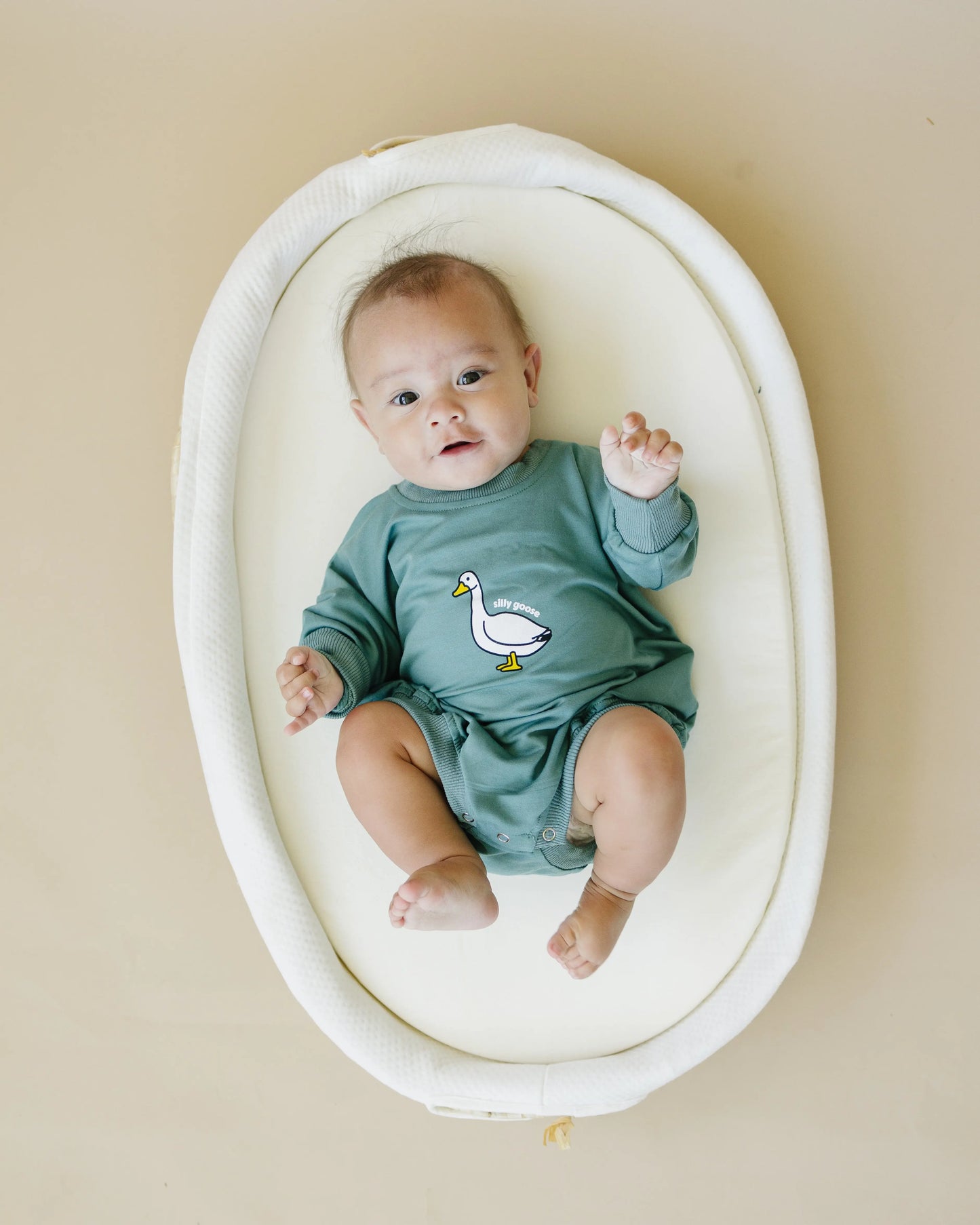 Little Joy Co. Silly Goose Bamboo Baby Romper Teal Or Blue Little Joy Co - Apparel & Accessories > Clothing > Baby & Toddler Clothing > Baby One-Pieces