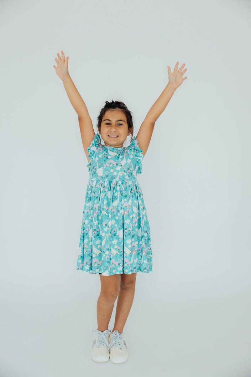 Mila & Rose ® Silly Goose Flutter Sleeve Twirl Dress Toddler Mila Rose - Everetts Place Boutique - 