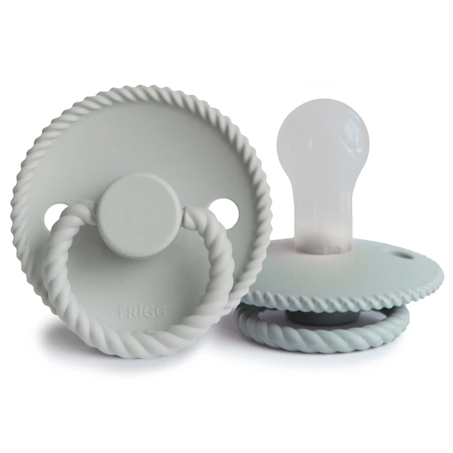 Frigg Rope Silicone Pacifier 2 Pack with SilkySoft Nipple and Click Lock System Mushie