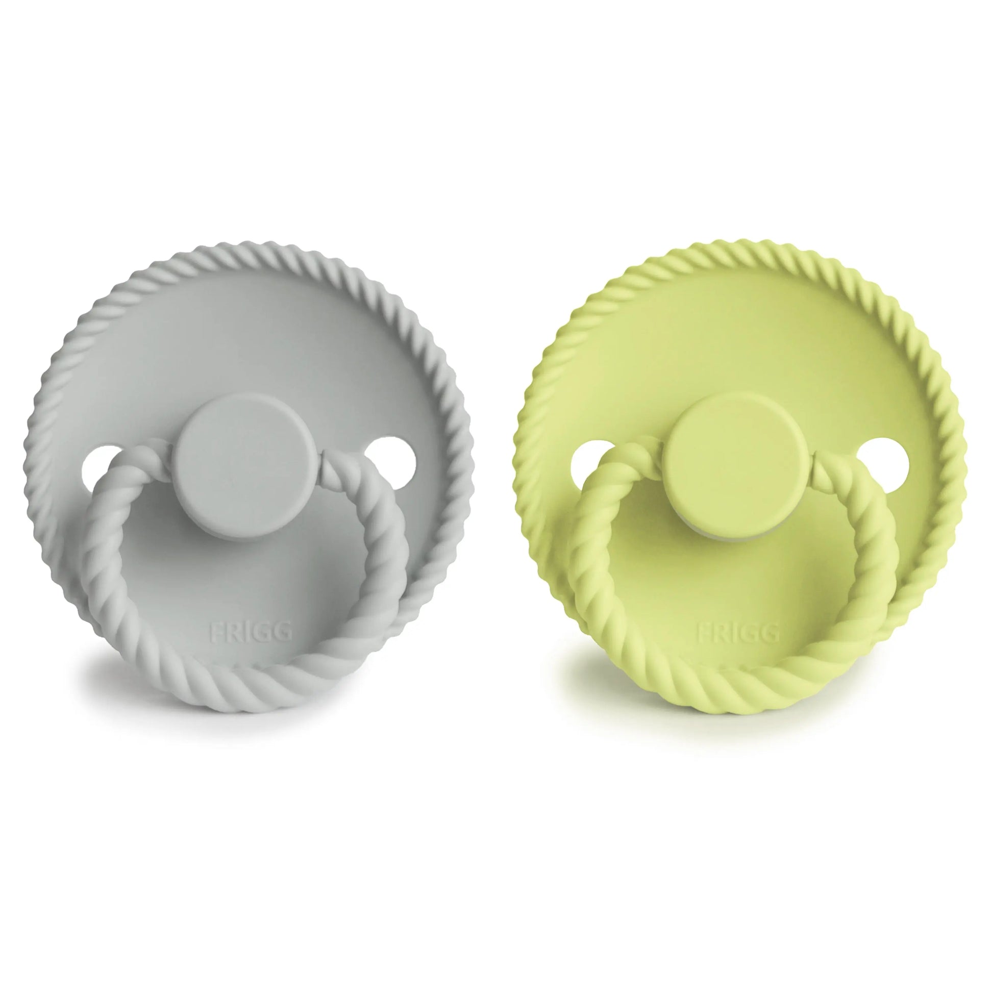 Frigg Rope Silicone Pacifier 2 Pack with SilkySoft Nipple and Click Lock System Mushie