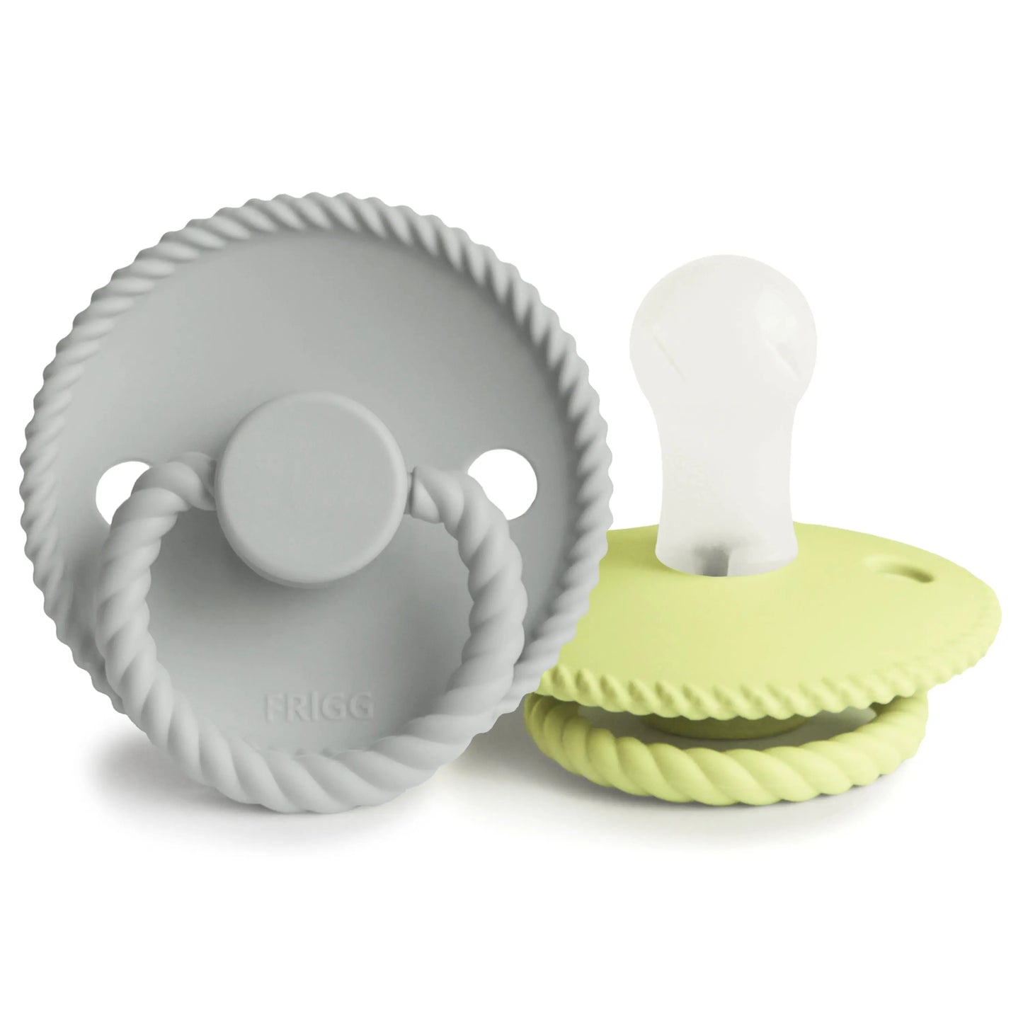 Frigg Rope Silicone Pacifier 2 Pack with SilkySoft Nipple and Click Lock System Mushie