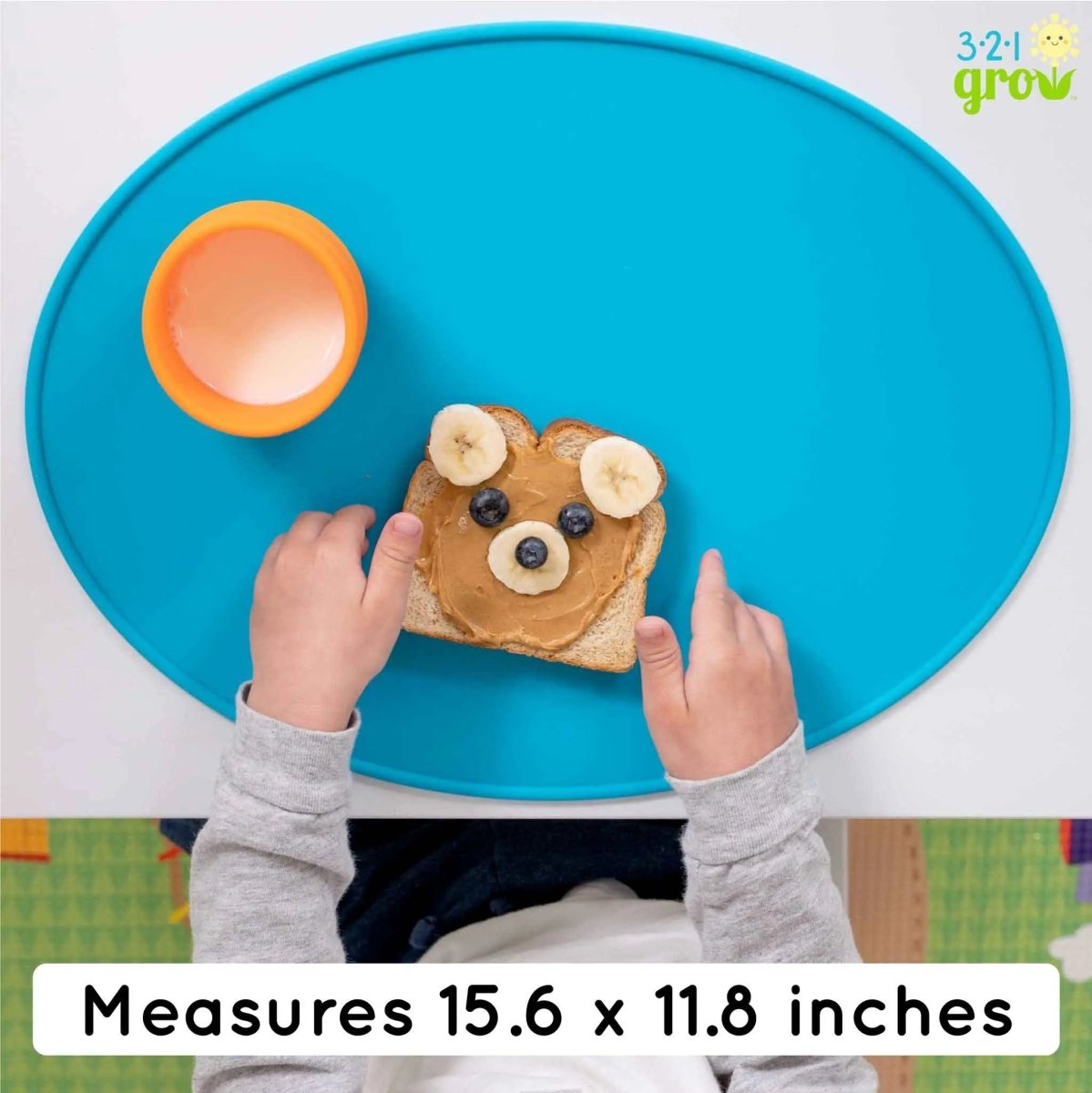 321 Grow Sit With Me Silicone Placemat Set Oval Spill Guard - Everetts Place Boutique - 