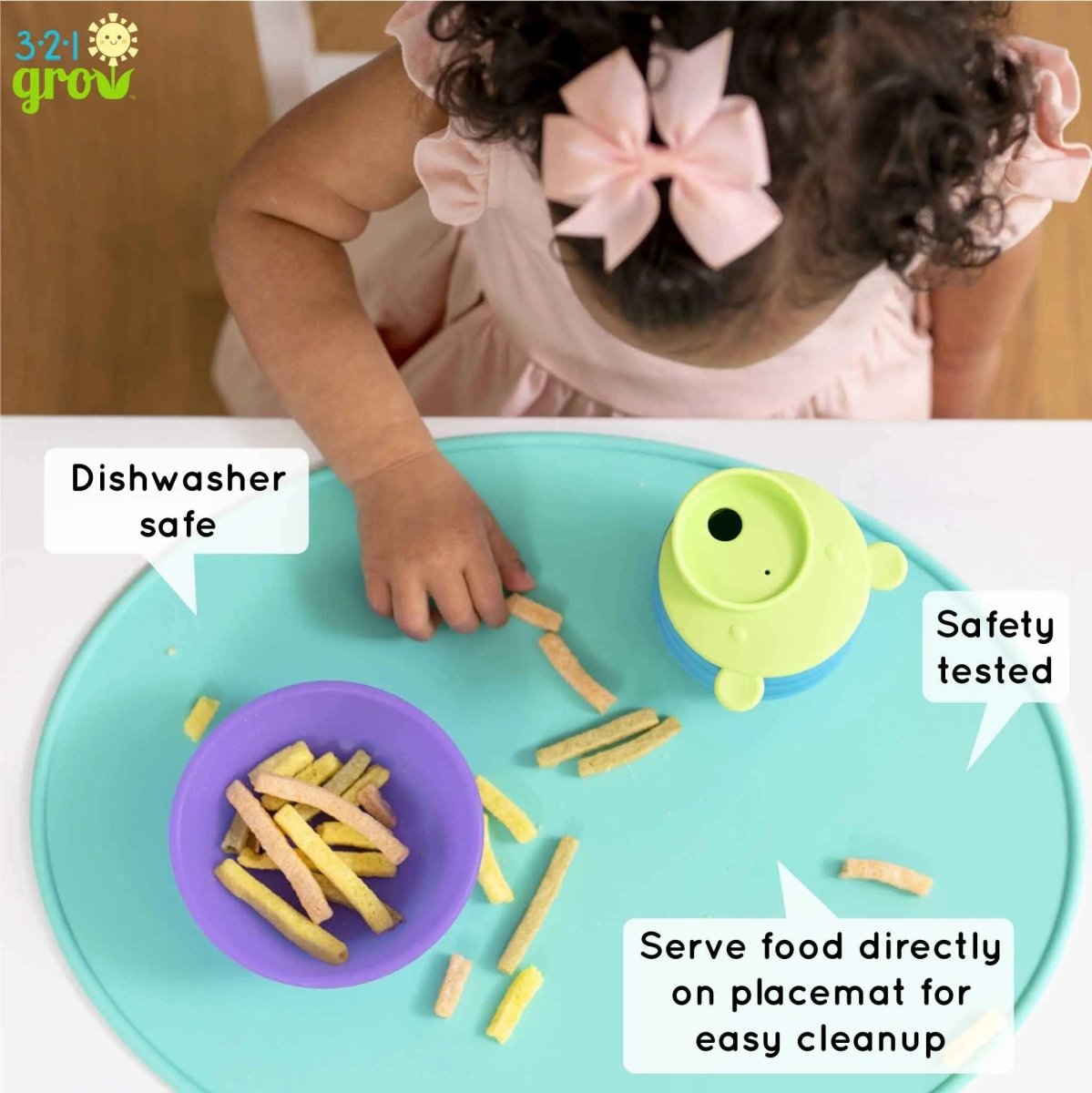321 Grow Sit With Me Silicone Placemat Set Oval Spill Guard - Everetts Place Boutique - 