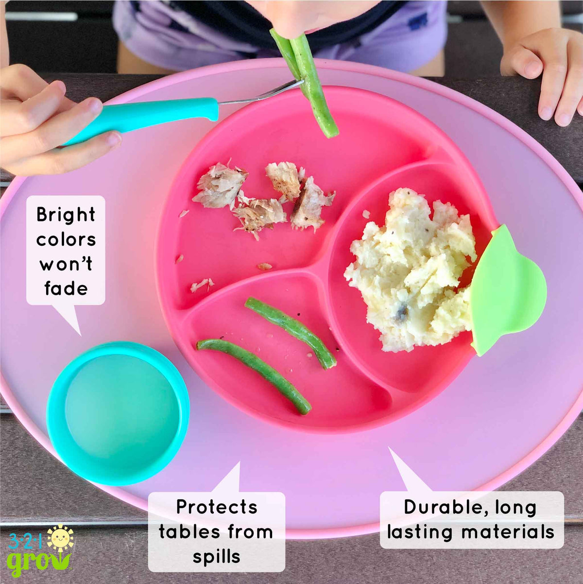 321 Grow Sit With Me Silicone Placemat Set Oval Spill Guard - Everetts Place Boutique - 