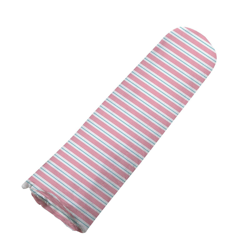 Candy stripe bamboo muslin swaddle, soft and breathable, 47x47 inches, made from 100% natural bamboo fibers.