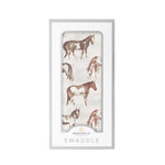 Wild Horses Bamboo Swaddle by Newcastle Classics