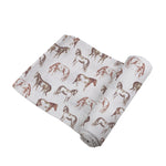 Wild Horses Bamboo Swaddle by Newcastle Classics