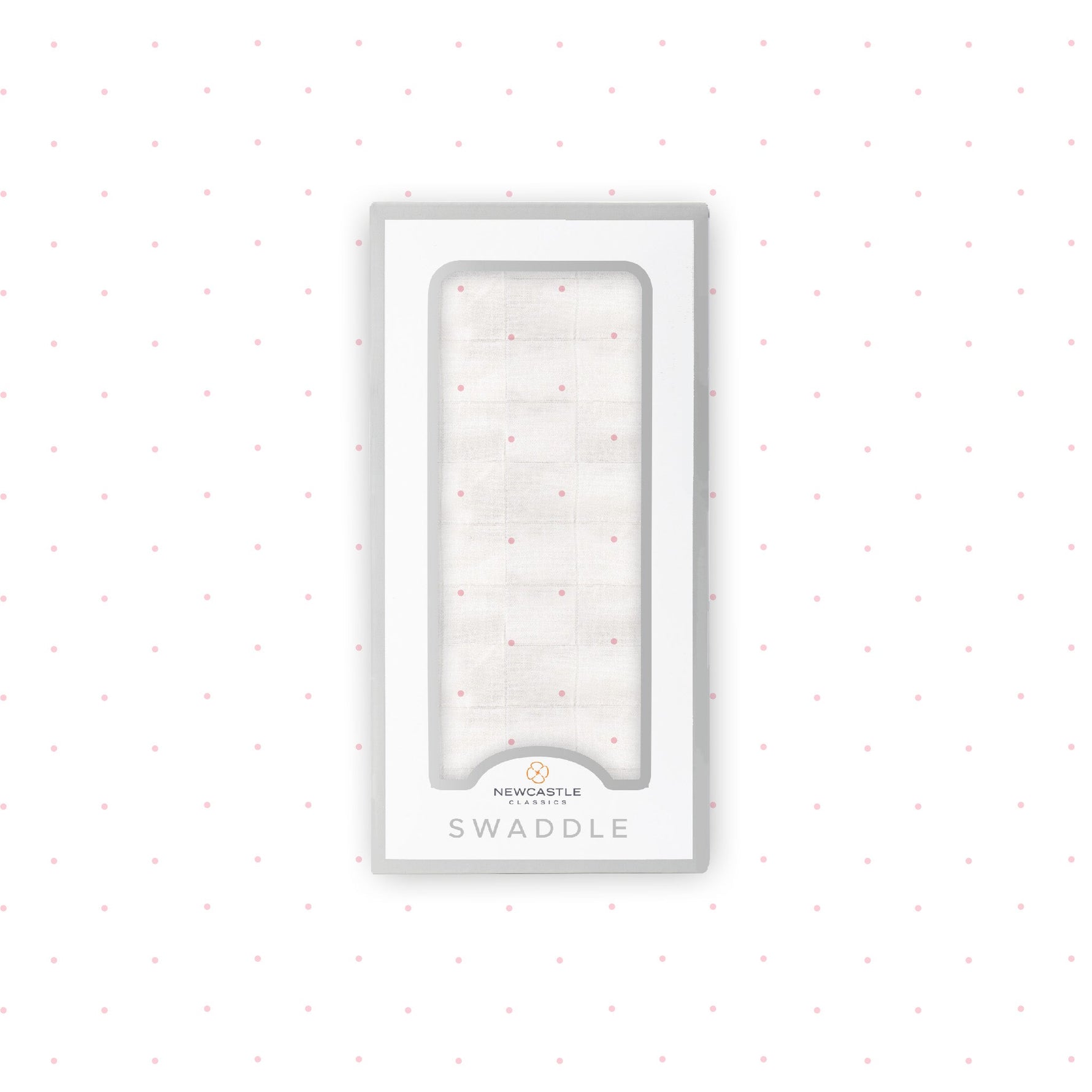Pink Polka Dot Bamboo Muslin Swaddle by Newcastle Classics at Everetts Place