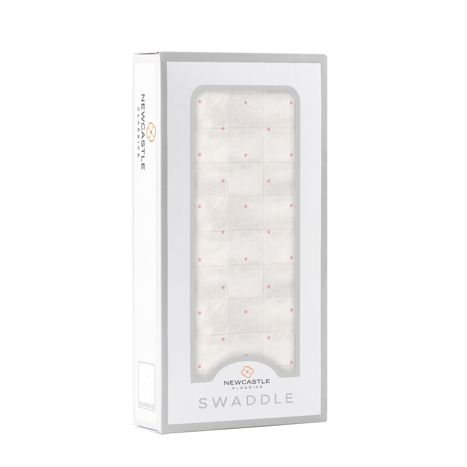 Pink Polka Dot Bamboo Muslin Swaddle by Newcastle Classics at Everetts Place