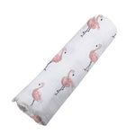 Bamboo Muslin Swaddle Blanket - Dancing Flamingo by Newcastle Classics