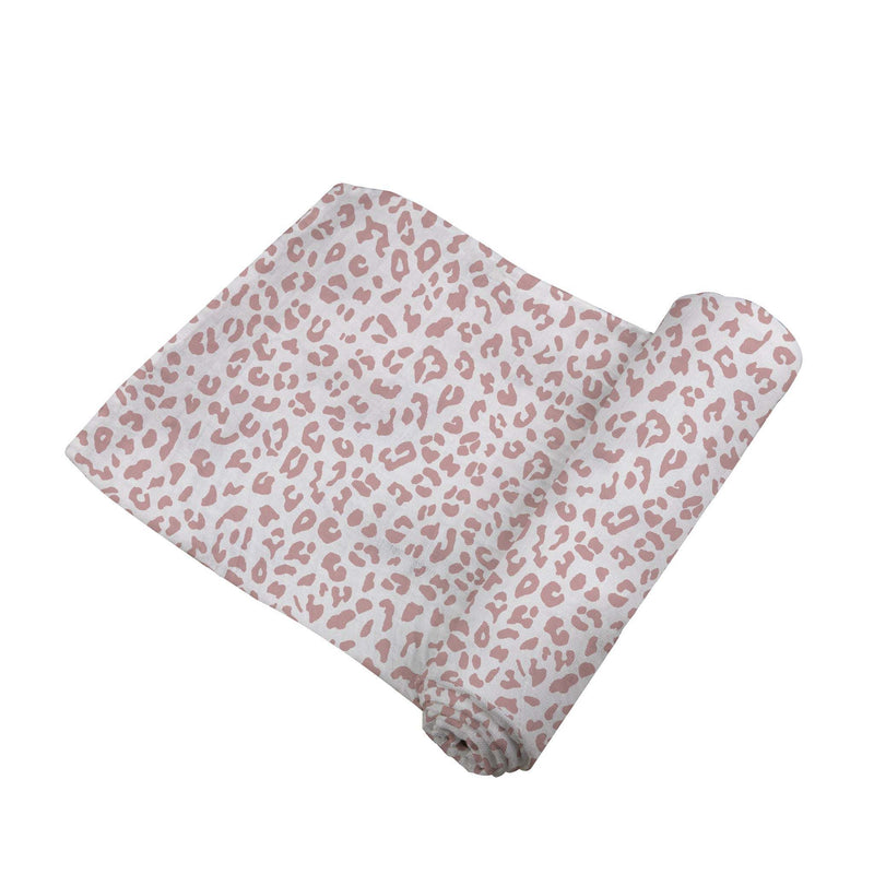 Little Leopard Swaddle made from soft bamboo muslin with leopard print design.