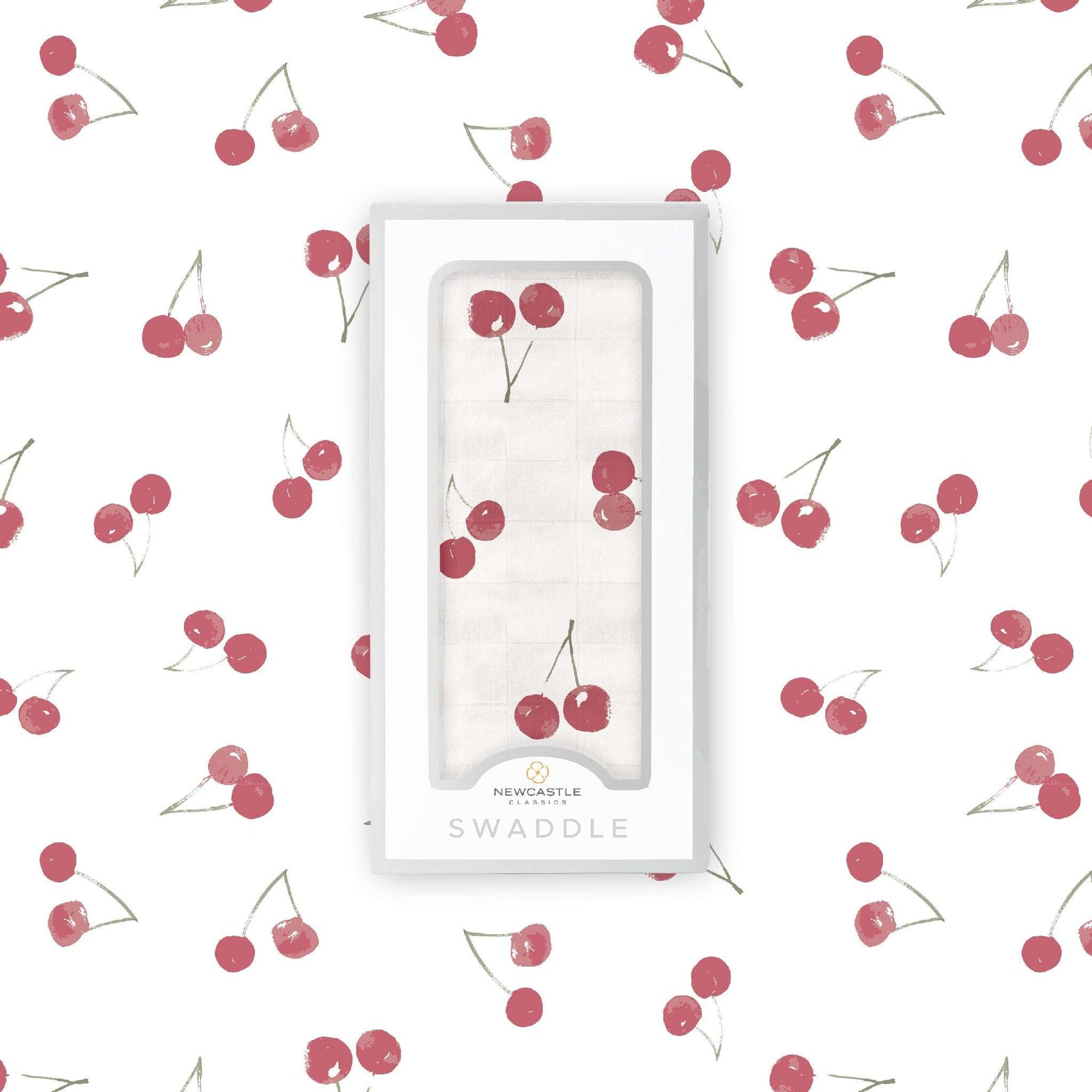 Newcastle Classics Sweetheart Cherry Bamboo Swaddle Blanket with Breathable Muslin for Babies - Baby & Toddler > Swaddling & Receiving Blankets > Swaddling Blankets Bamboo Swaddle