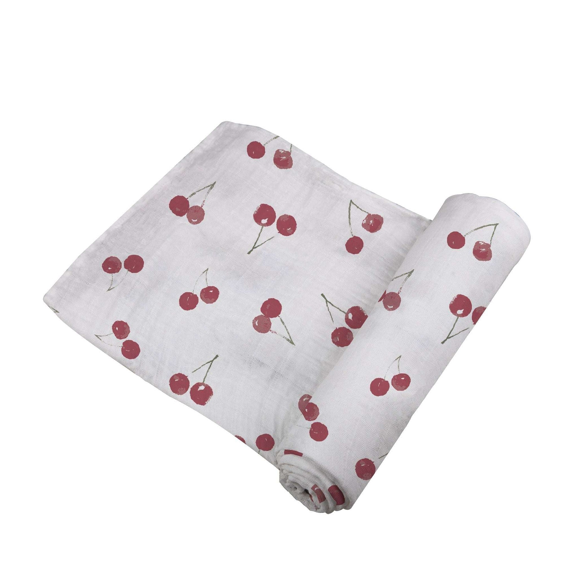 Sweetheart Cherry Bamboo Swaddle Soft Breathable Muslin Baby Blanket Newcastle Classics