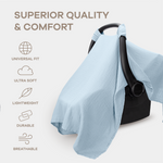 Sky Blue Baby Car Seat Cover Canopy Breathable Comfy Cubs Comfy Cubs Everetts Place: Online Boutique