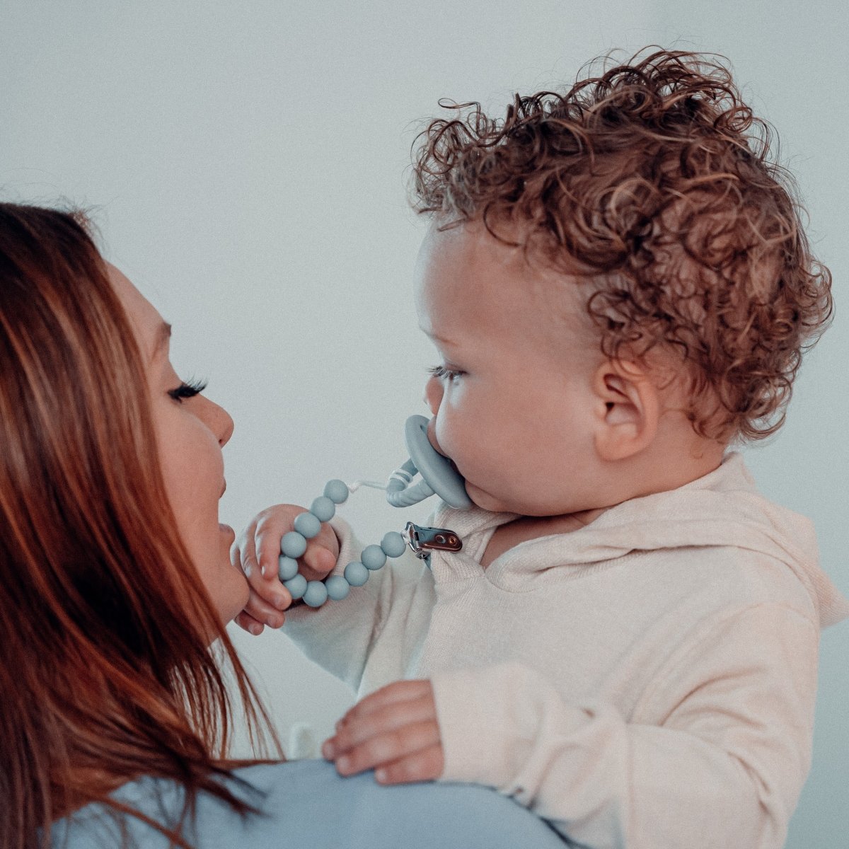 Comfy Cubs Sky Blue Pacifier Clips 2 Pack for Newborns Silicone - Everetts Place Boutique - 