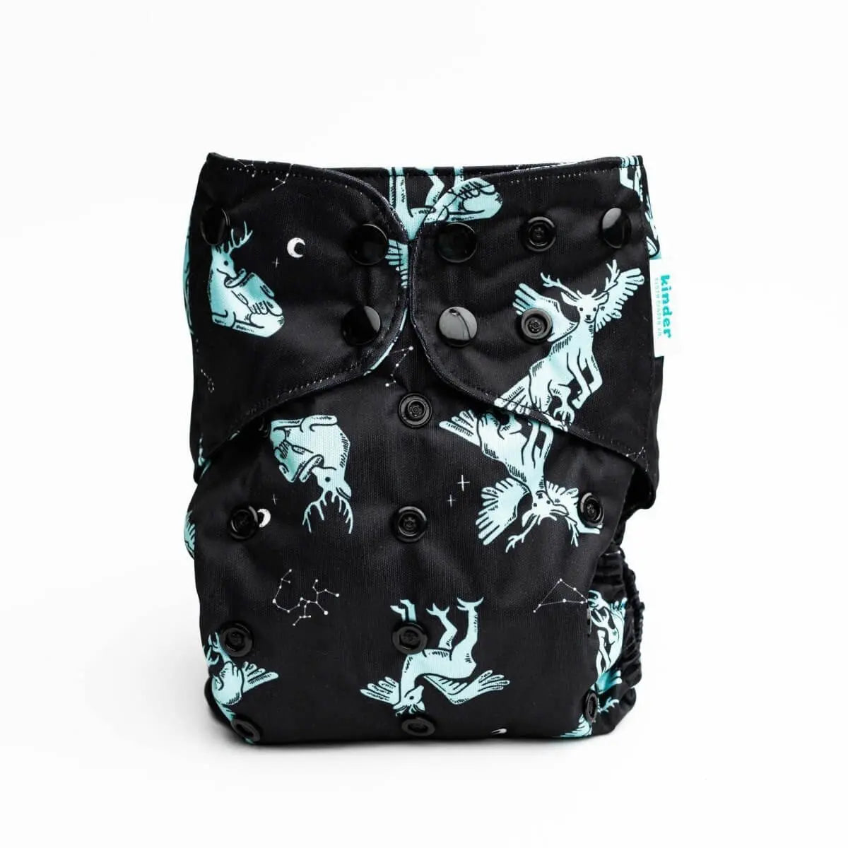 Kinder Cloth Diaper Co. Space and Sky: Essentials Pocket Cloth Diaper with Athletic Wicking Jersey, Grows with your Baby