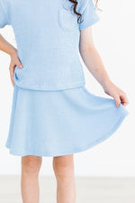 Mila & Rose ® Sky Blue Scrunchy Twirl Skort With Attached Shorts For Kids - Everetts Place Boutique - 