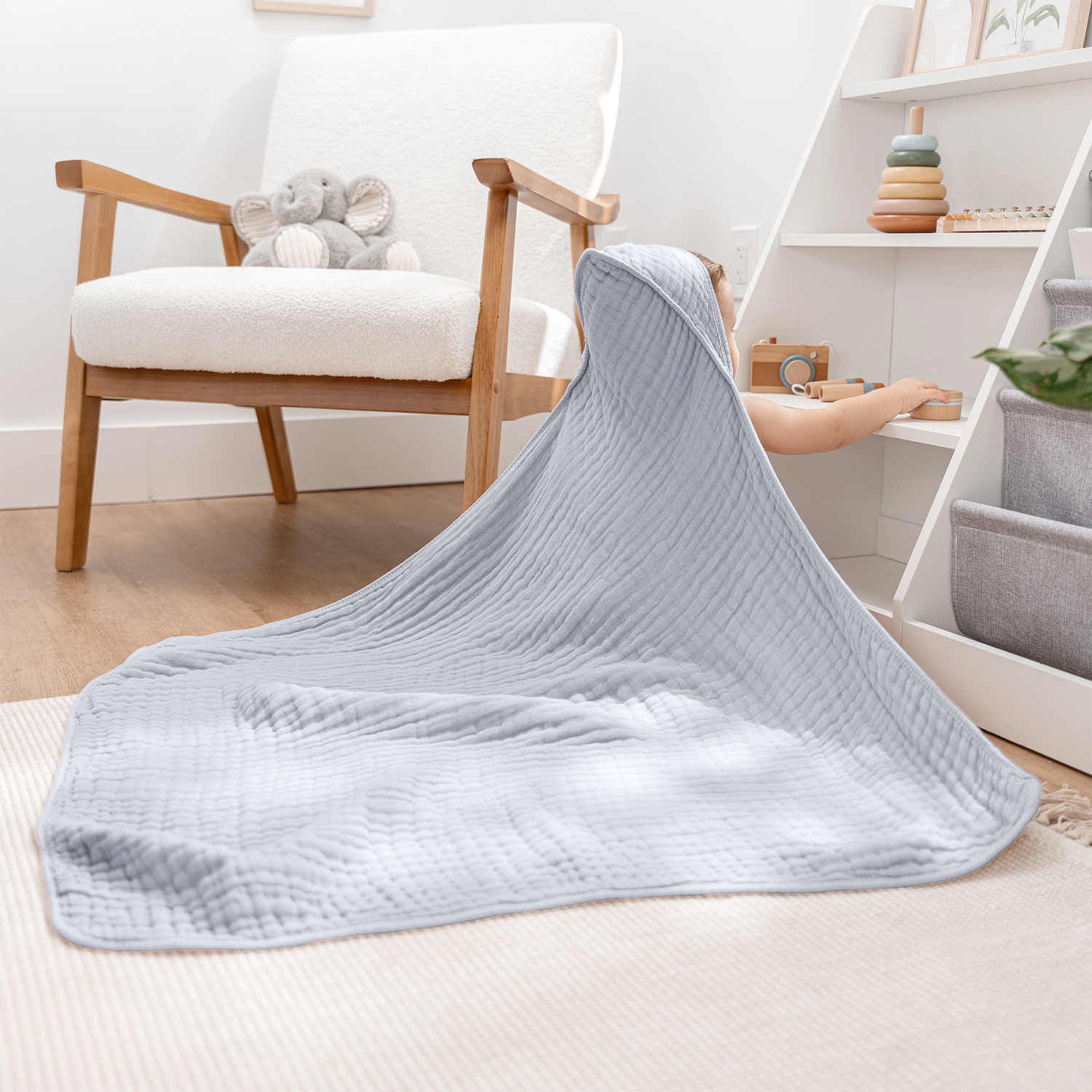 Slate Baby Hooded Towels by Comfy Cubs Deluxe Bath Towels Comfy Cubs Everetts Place: Online Boutique