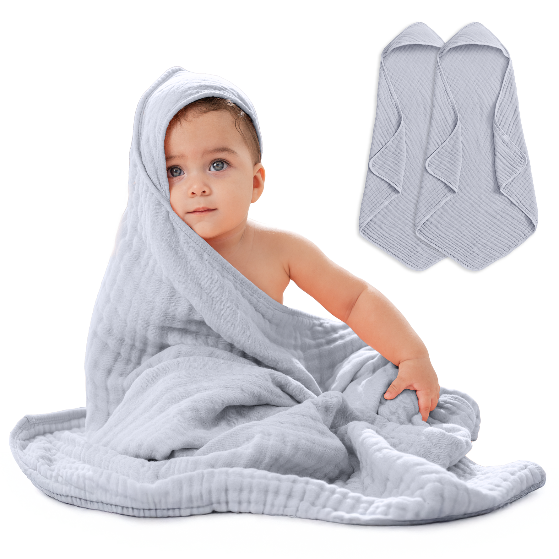 Slate Baby Hooded Towels by Comfy Cubs Deluxe Bath Towels Comfy Cubs Everetts Place: Online Boutique 39.99
