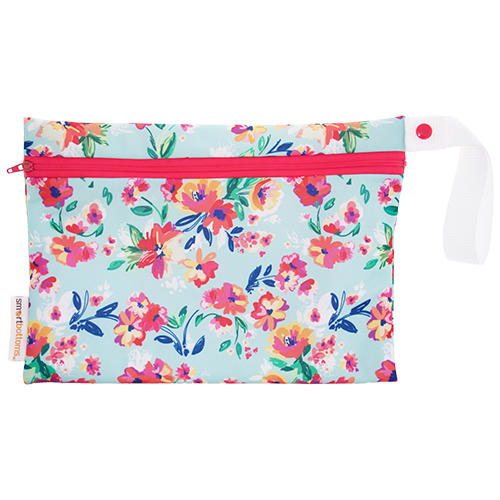 Small Wet Bag - Aqua Floral
