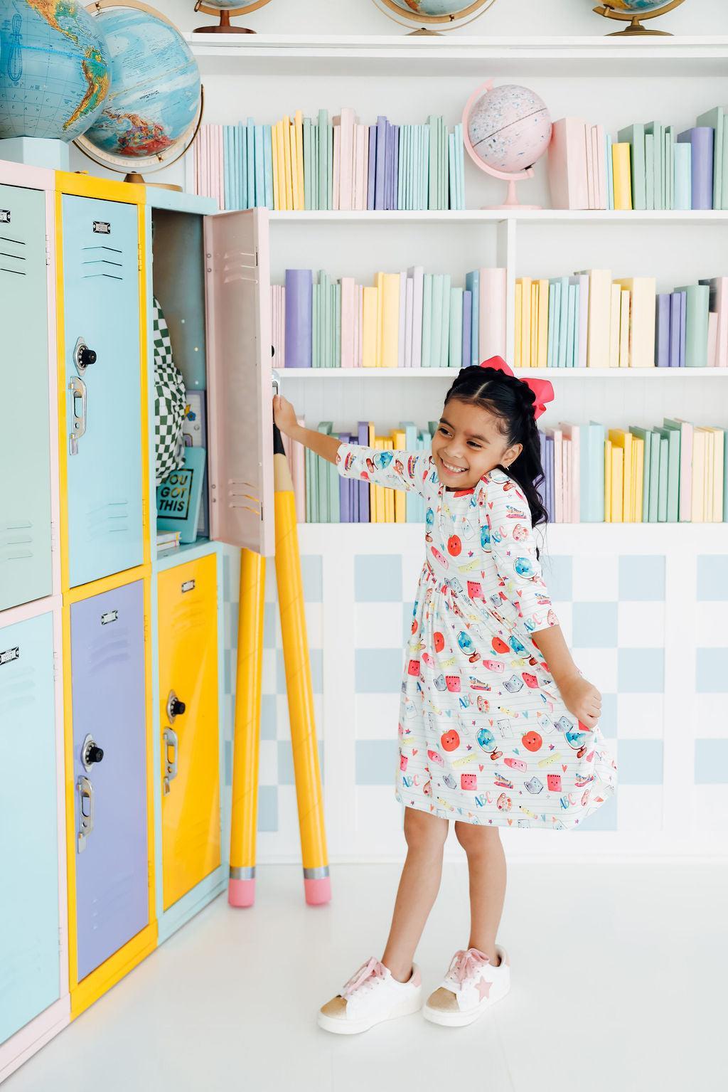 Smarty Pants Three Quarter Sleeve Pocket Twirl Dress Mila & Rose ® Everetts Place: Online Boutique