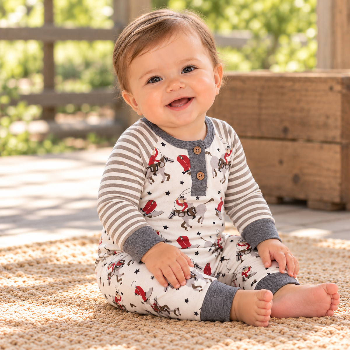 Baby Boy's Bamboo Romper - Ride 'Em Cowboy