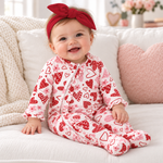 Valentine's Day Baby Bamboo Zipper Romper - Mommy & Me by Tesa Babe