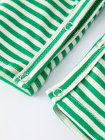 Rylee Faith Designs Smocked Christmas Tree Green Stripe Baby Boy Romper - Everetts Place Boutique - 