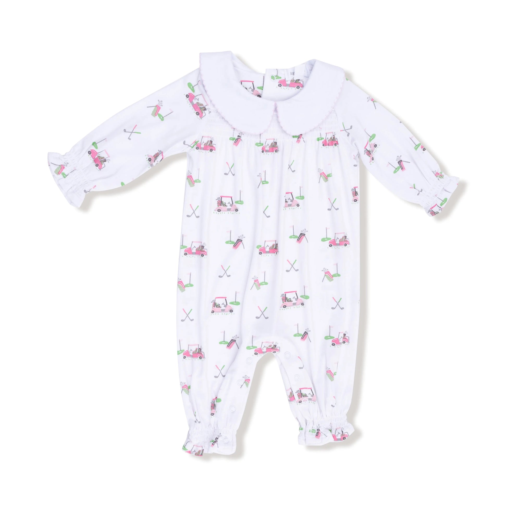 Smocked Long Sleeve Romper With Peter Pan Collar For Baby Angel Dear Everetts Place: Online Boutique