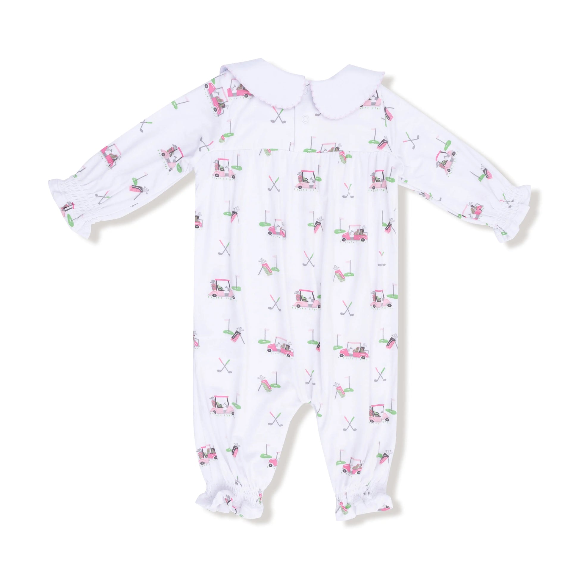 Smocked Long Sleeve Romper With Peter Pan Collar For Baby Angel Dear Everetts Place: Online Boutique