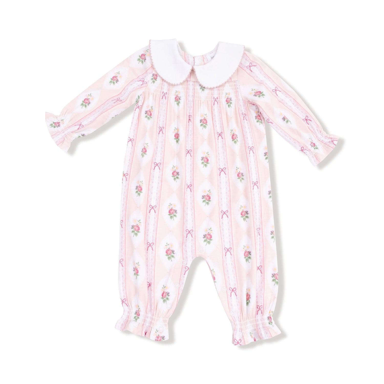Angel Dear Smocked Long Sleeve Romper With Peter Pan Collar For Baby - Apparel & Accessories > Clothing > Baby & Toddler Clothing > Baby One-Pieces 934