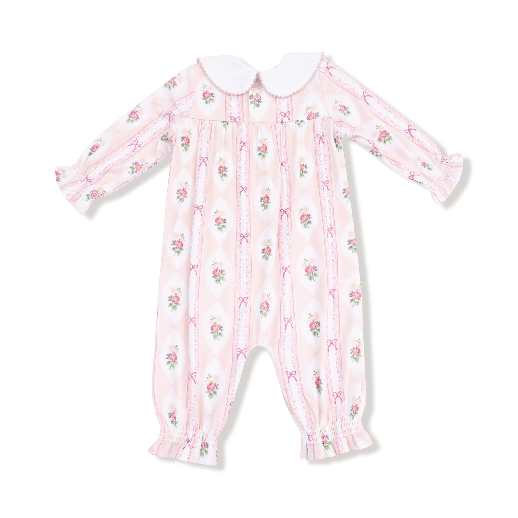 Angel Dear Smocked Long Sleeve Romper With Peter Pan Collar For Baby - Apparel & Accessories > Clothing > Baby & Toddler Clothing > Baby One-Pieces 934