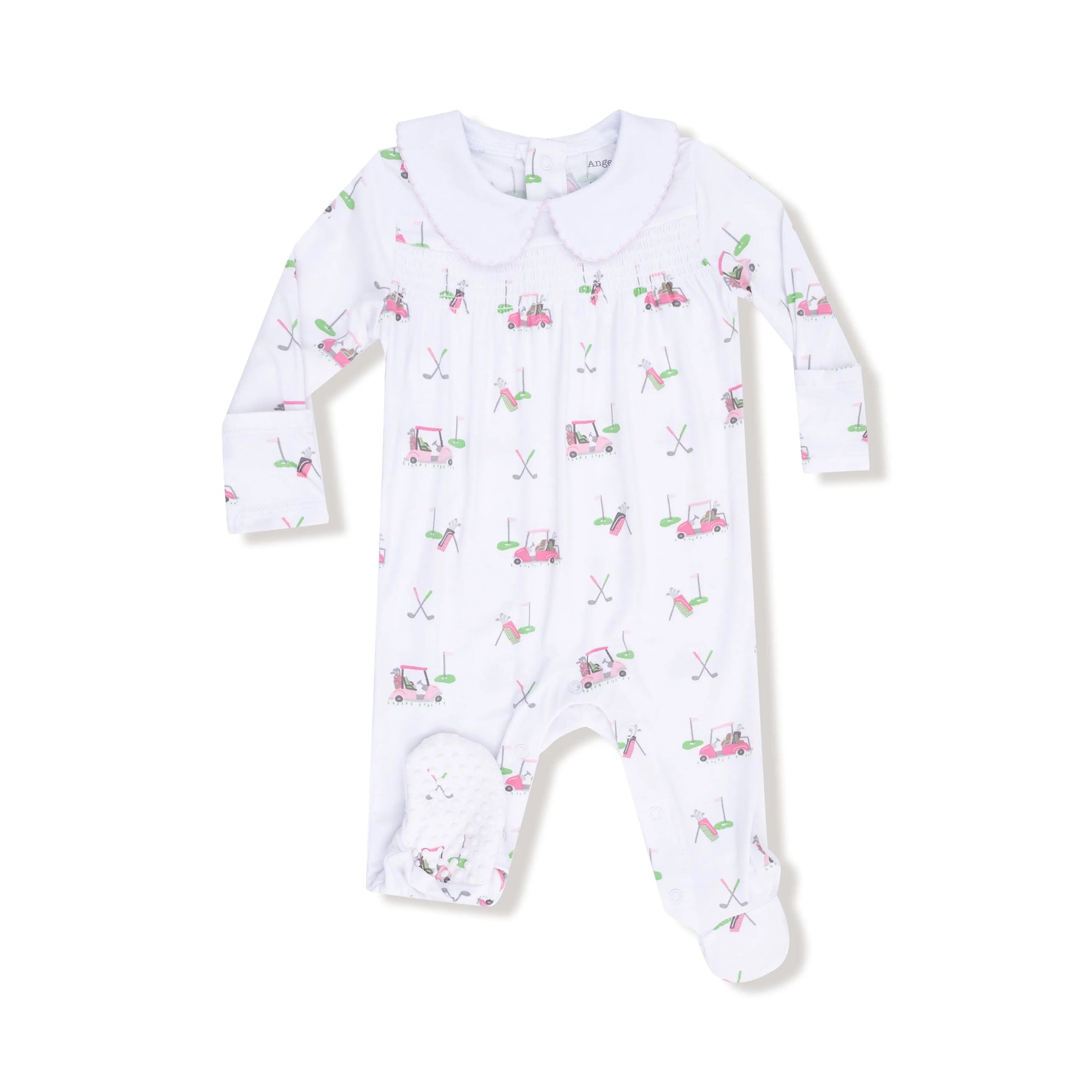 Angel Dear Smocked Peter Pan Collar Footie Baby Onesie Snap Closure - Apparel & Accessories > Clothing > Baby & Toddler Clothing > Baby & Toddler Sleepwear 583