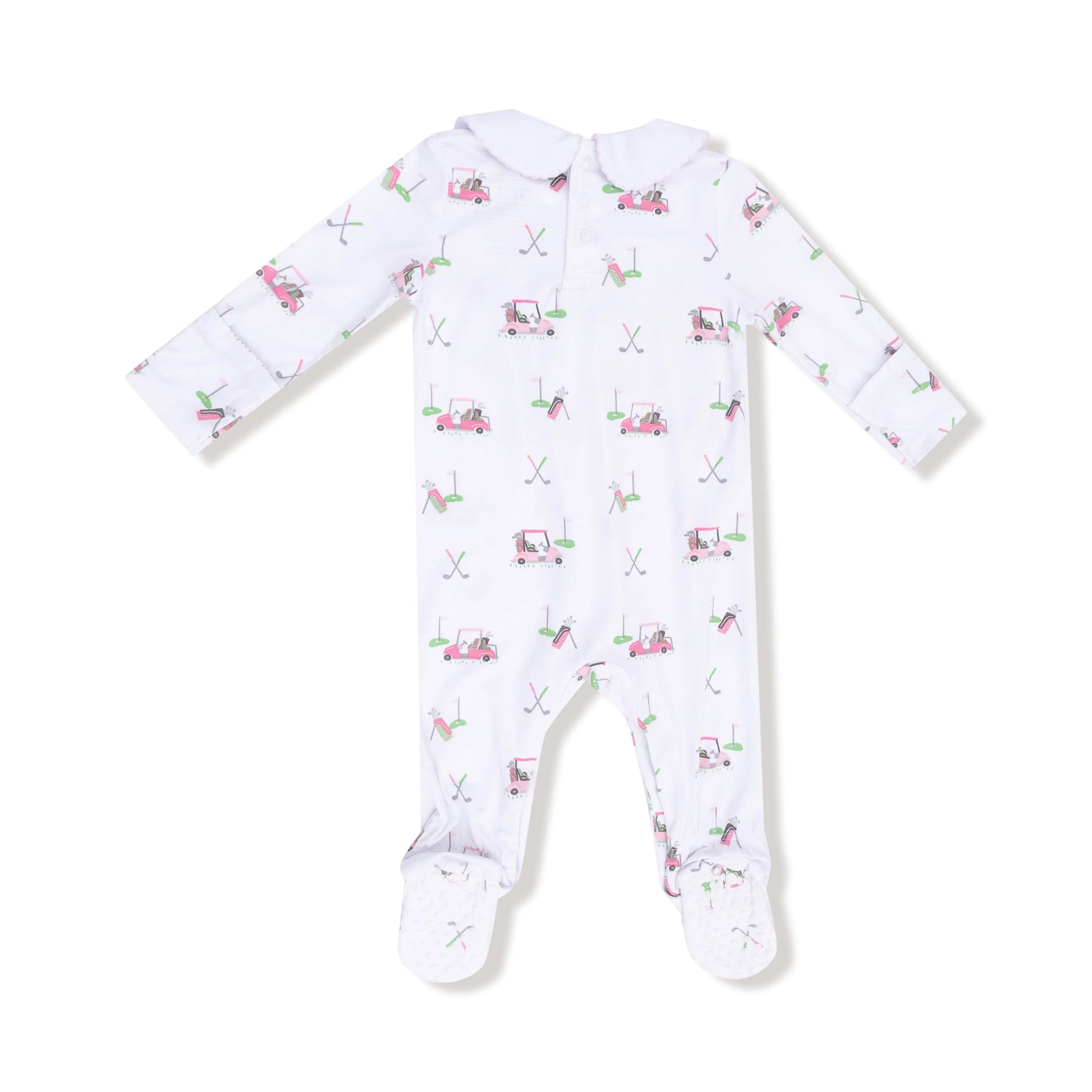 Angel Dear Smocked Peter Pan Collar Footie Baby Onesie Snap Closure - Apparel & Accessories > Clothing > Baby & Toddler Clothing > Baby & Toddler Sleepwear 583