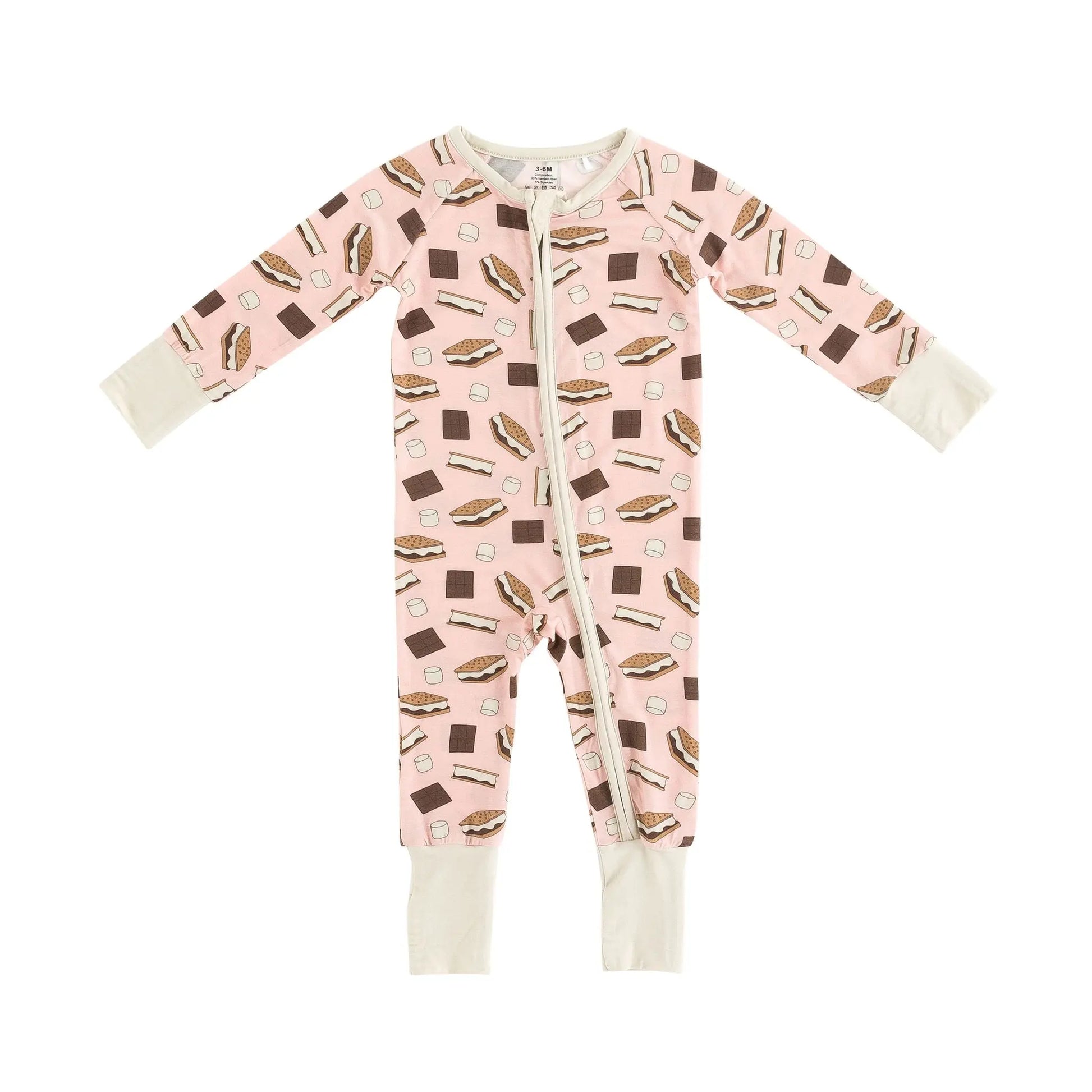 Smores to Love Cozy Convertible Zip Footies Pink Nightwear Dreamlet Everetts Place: Online Boutique