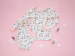Dreamlet Snow Day Pink Two Piece Bamboo Knit Set Snug Fit Comfort - Apparel & Accessories > Clothing > Baby & Toddler Clothing > Baby & Toddler Sleepwear Two Piece PJs