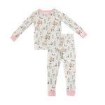 Dreamlet Snow Day Pink Two Piece Bamboo Knit Set Snug Fit Comfort - Apparel & Accessories > Clothing > Baby & Toddler Clothing > Baby & Toddler Sleepwear Two Piece PJs
