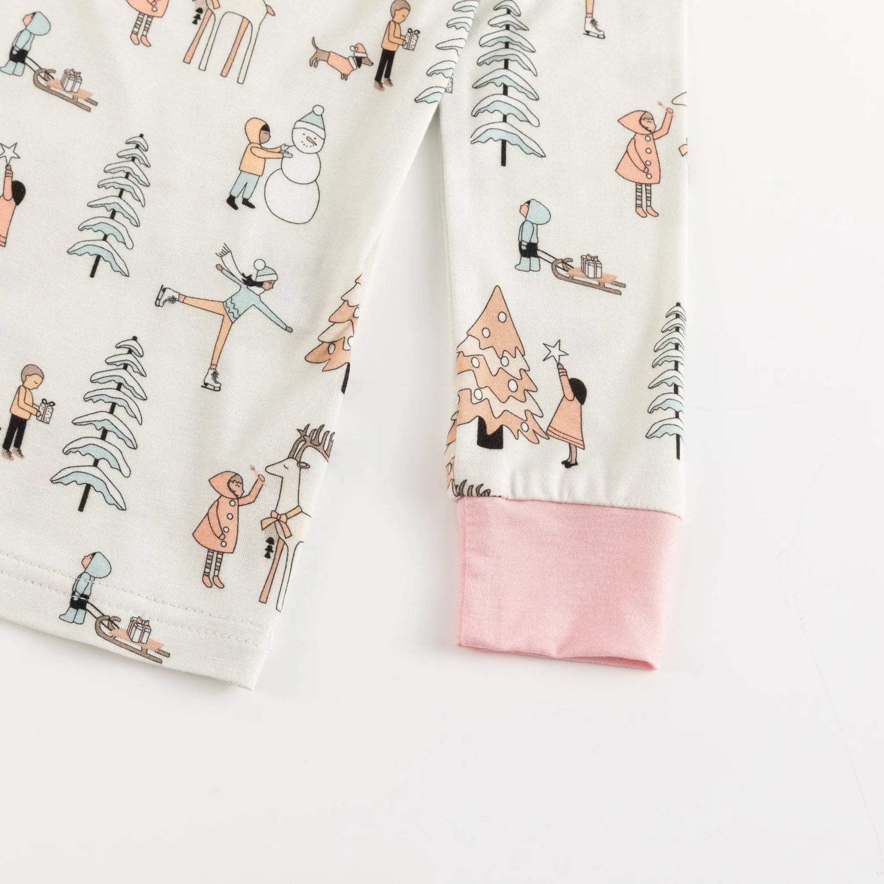 Dreamlet Snow Day Pink Two Piece Bamboo Knit Set Snug Fit Comfort - Apparel & Accessories > Clothing > Baby & Toddler Clothing > Baby & Toddler Sleepwear Two Piece PJs