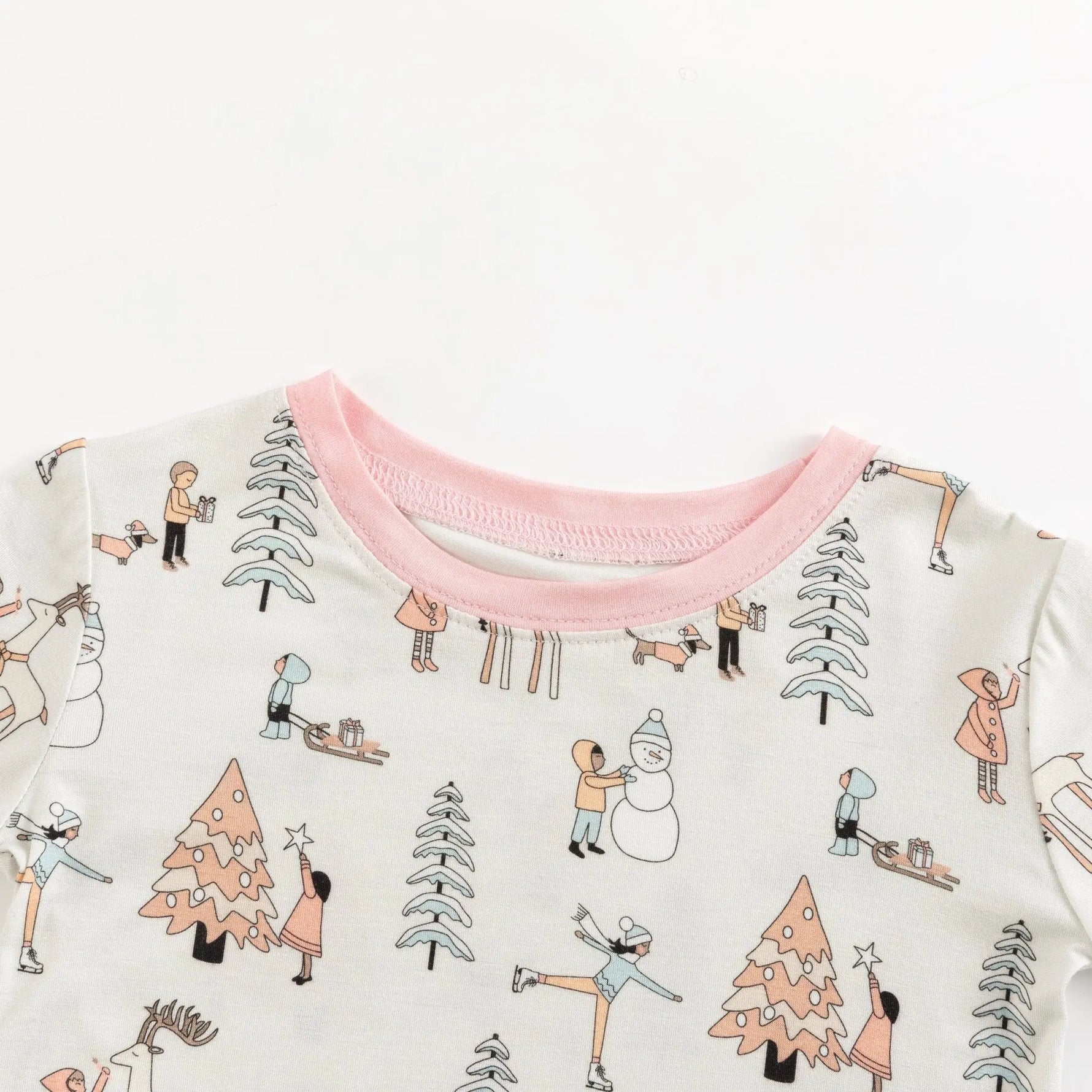 Dreamlet Snow Day Pink Two Piece Bamboo Knit Set Snug Fit Comfort - Apparel & Accessories > Clothing > Baby & Toddler Clothing > Baby & Toddler Sleepwear Two Piece PJs