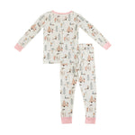 Dreamlet Snow Day Pink Two Piece Bamboo Knit Set Snug Fit Comfort - Apparel & Accessories > Clothing > Baby & Toddler Clothing > Baby & Toddler Sleepwear Two Piece PJs