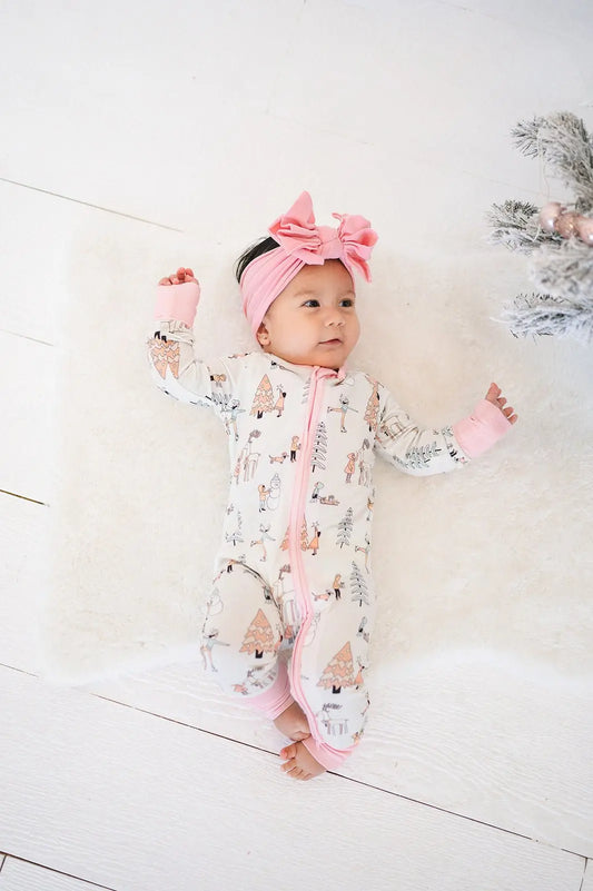 Snow Day Pink (Convertible Zip Footies) Dreamlet Everetts Place: Online Boutique