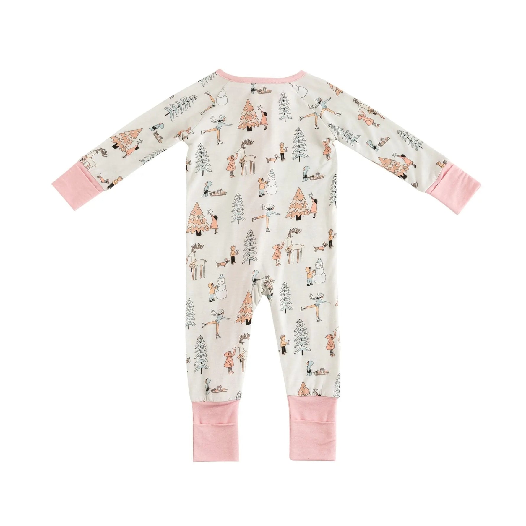Dreamlet Snow Day Pink Convertible Zip Footies Baby Sleepwear - Apparel & Accessories > Clothing > Baby & Toddler Clothing > Baby & Toddler Sleepwear Convertible Zip Footies